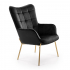 Flor Furniture Fauteuil en Velours Fedir Noir - Or