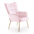 Flor Furniture Fauteuil en Velours Fedir Rose - Or