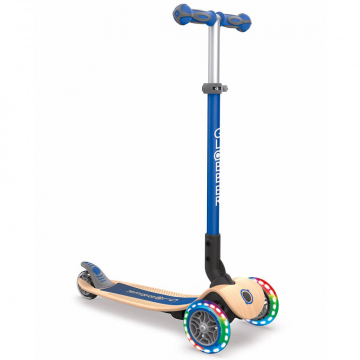 Globber Scooter Vanaf 3 Jaar Primo Foldable Lights Wood Blauw